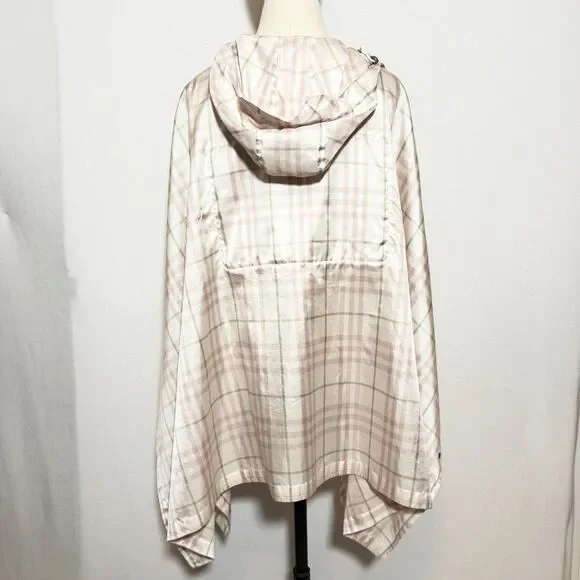 Burberry | Pink Tartan Rain Slicker Poncho folds into carry bag - Picture 2 of 16